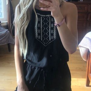 black and white romper